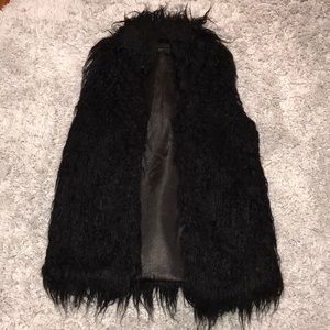 Black Fuzzy Vest